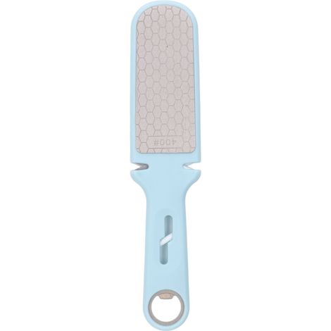 Affûteur de couteaux double face, pierre à aiguiser portable multifonctionnelle 6 en 1, adaptée à la cuisine et au camping. (1/5)