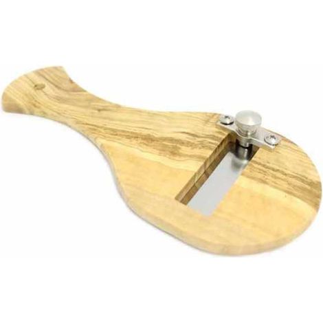 Tagliatartufi de madera de olivo con hoja lisa Calder