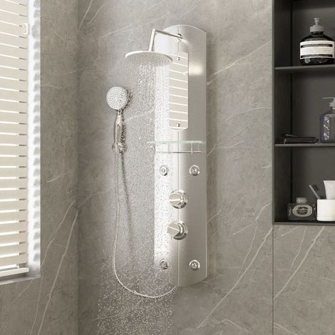 Panneau de douche 25 x 43 x 110 cm argent