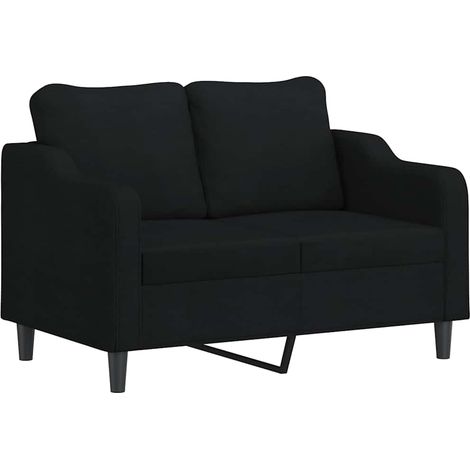 Canapé  Sofa à 2 places Noir 120 cm Tissu (1/5)