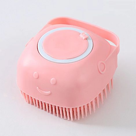 Brosse de nettoyage pour animaux sous la douche - Brosse pour le pelage des chats et des chiens - Brosse de massage pour le bain - Outil de toilettage multifonctionnel - Rose (1/4)