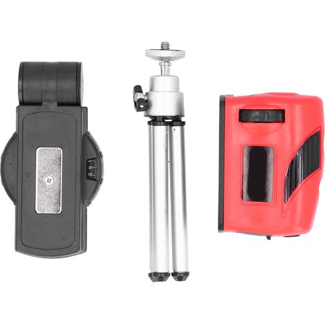 Niveau laser rouge avec trépied ABS robuste, outil de mesure pratique et précis pour chantiers. (1/5)