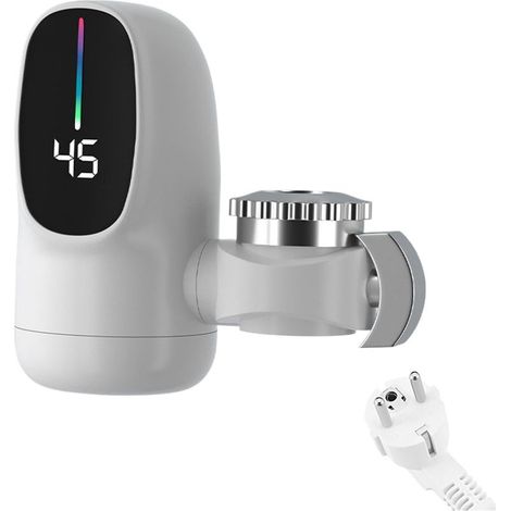 Robinet Chauffe-Eau Instantané Sans Réservoir Système de Chauffage Rapide de l'Eau avec Affichage Numérique LED Alimentation 3000W pour Salle de Bain, Maison, Camping-Car, Cuisine Intérieure (1/5)