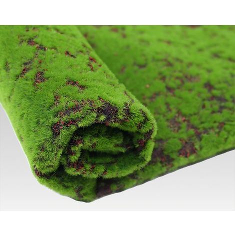Tapis de mousse en feuille - Fausse mousse réaliste pour décoration intérieure/extérieure Revêtement vert sans entretien pour murs, jardins et tables (1/5)