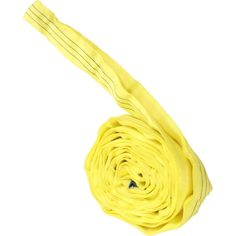 Corde de levage de grue 3T 3 mètres, solide, boucle à Double œil, sangle de gréement Flexible en Polyester pour Ports de navires jaune (1/5)