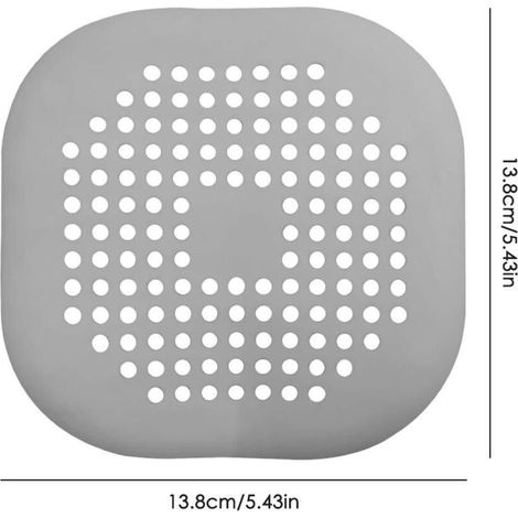 Protecteur de vidange en Silicone avec ventouse pour crépine d'évier de douche, couvercle de vidange de baignoire de cuisine et de salle de bain, gris