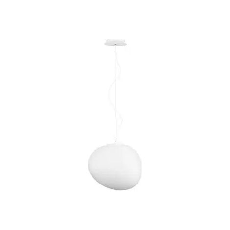 [GEBRAUCHT] B-Ware Nova Luce Pendelleuchte Hängelampe Ciottoli Glas Weiß Aluminium E27 Led Innen