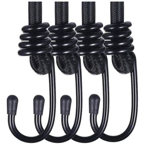 10 pièces Crochet extenseur, Elastique de Tension Corde à bâche, Corde élastique avec Crochet, Elastique de Tension avec Crochet pour Voile d'ombrage, Jardin, vélo, Voiture, tarp (1/5)