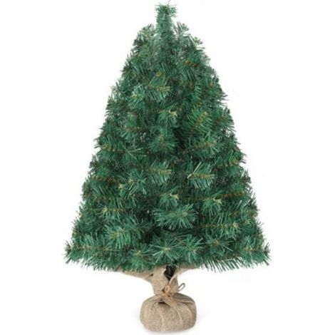 Mini sapin de Noël artificiel pré-éclairé de 24 po, petit sapin de Noël de table avec ornements et 30 lumières chaudes, fonctionne à piles et base enveloppée de papier pour la décoration de vacances à