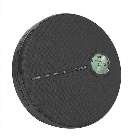 Rechargeable Bluetooth CD lecteur, musique CD Disc lecteur pour voiture/, audio avec Stereo haut-parleur, AUX, USB noir (1/5)