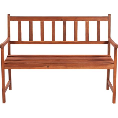 Banc de jardin meuble de patio d'extérieur terrasse avec coussin 120 cm bois d'acacia massif (1/2)