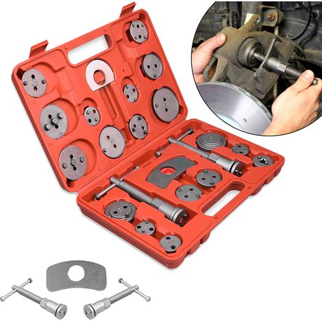 Outil du mécanicien 22 PC Kit de remise en place du piston de frein Kit du piston d'étrier de frein Kit d'outillage de frein HENGMEI (1/5)