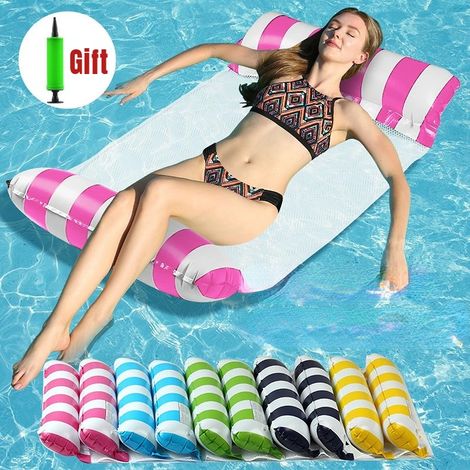 Filet flottant gonflable, pour la baignade en piscine, les fêtes aquatiques, conçu pour la détente et les loisirs sur l'eau.-AquaForge (1/5)