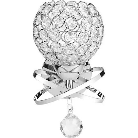 Ortviai Applique murale en cristal E27 pour chevet – abat-jour décoratif en verre et métal, 24,5 cm, 110-220 V (1/5)