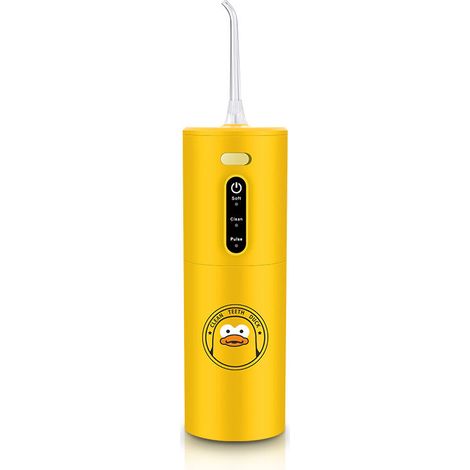 Hydropulseur portable rechargeable Petit canard jaune entrée de gamme, irrigateur buccal à jet d'eau pour usage domestique et voyage (1/5)