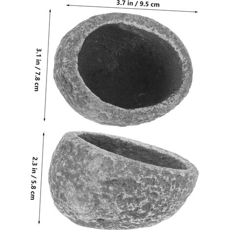 Abreuvoir en résine pour reptiles, bol multifonctionnel pour terrarium adapté aux lézards, geckos, dragons barbus et tortues. Bol résistant pour l'eau et la nourriture des reptiles, facile à nettoyer. (1/4)