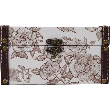 Boîte de Rangement de Mouchoirs, Support de Mouchoirs en Bois de Couverture en Cuir pour Table Basse Bureau Motif de Fleur de camélia (1/5)