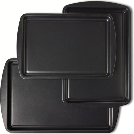 Lot de 3 Plaques de Cuisson Antiadhésives, Empilables, Passent au Lave-Vaisselle et au Four (1/5)