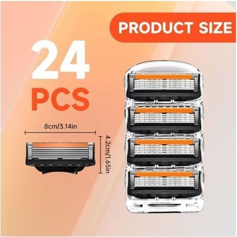 24 Recharges Rasoir Homme ProGlide Fusion5, Pack 5 Lames pour Rasage Humide, Compatible Pro Glide (1/3)