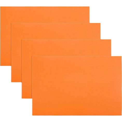 Lot de 4 sets de table souples, anti-rayures, rectangulaires, élégants et imperméables (FMY), orange