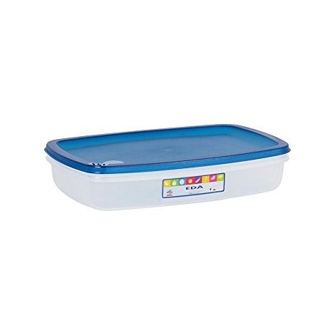 Caja para microondas rectangular (tapa turquesa, 2 litros) - Eda