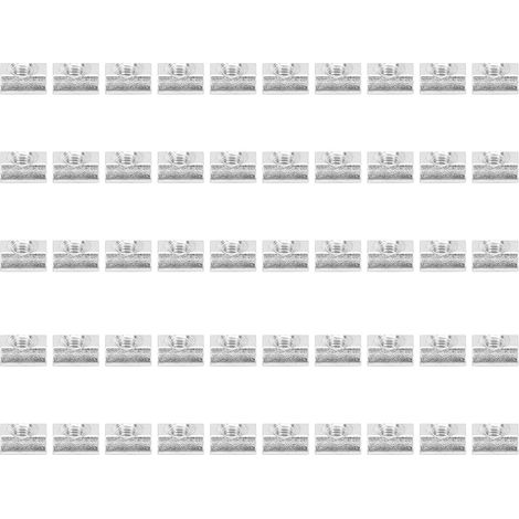 50 Stück Gleitmuttern aus Kohlenstoffstahl, europäische Norm Typ 20, M4 Vierkant-Gleitmuttern, Befestigungselemente (1/5)