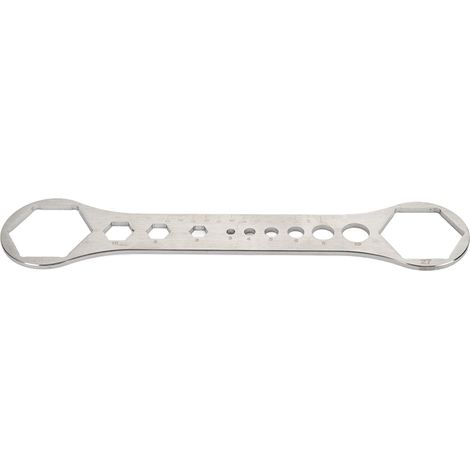 Clé à fourche avant de vélo en acier inoxydable pour retirer le cache de fourche pneumatique de VTT 27-28 mm / 1,06-1,1 po