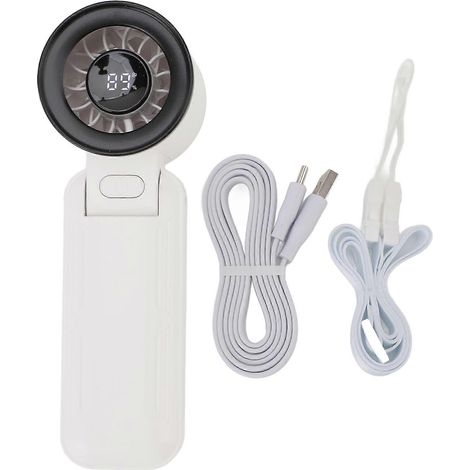 Mini-Turboventilator, leise, 5 Geschwindigkeitsstufen, 3000 mAh Akku, USB-aufladbar, 135° faltbar mit Digitalanzeige, ideal für Reisen, Zuhause, Büro und Nacken. (1/5)