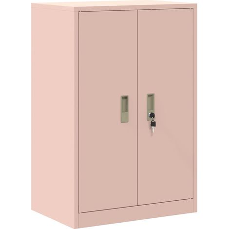 Armadio portaoggetti moderno design industriale 60 x 40 x 90 cm grande capacità di stoccaggio in acciaio laminato a freddo rosa 020054852