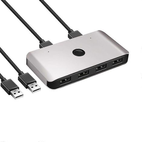 Commutateur KVM Rocketek Switch 2 pour PC avec partage de 4 périphériques USB