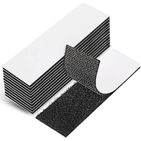12 Pièces Scratch Autocollant Double Face， 3 x 10cm Puissant Scotch Scratch pour La Maison Et Le Bureau Noir Amovible et Réu (1/3)