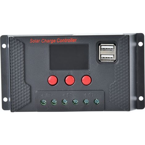 Régulateur de charge solaire 12V/24V 20A pour panneau photovoltaïque, chargeur batterie lithium système photovoltaïque (1/5)