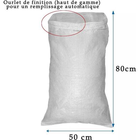 Sac tissé en polypropylène pour céréales 25 kg (à la pièce)