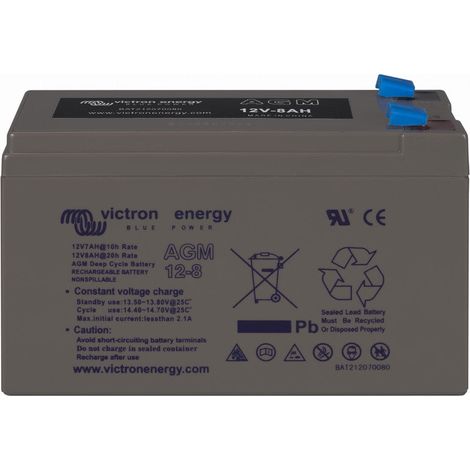 Victron – Batterie AGM 12V – 8 Ah pour stockage énergie autonome – 100% étanche et sans entretien – Longue durée de vie jusqu'à 10 ans