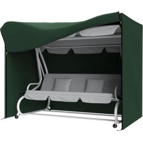Housse de rechange pour balancelle de jardin 3 places en tissu imperméable et résistant au vent - Vert (140 x 66 x 91 cm) (1/5)