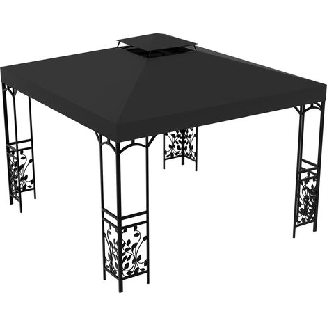 Wolketon Techo de repuesto para pabellón 3x3 m antracita, doble techo para carpa de recepción, funda con protección UV