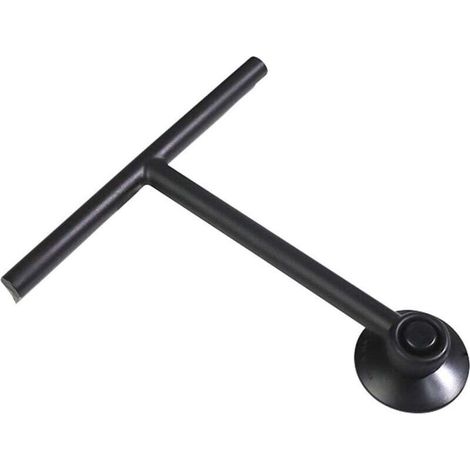 Raclette de Douche avec Support Ventouse - Noir - raclette de vitre pour Salle de Bain - Silicone INOX vitres Crochet Inclus Accessoires de Douche matériel de Nettoyage ménage (1/4)