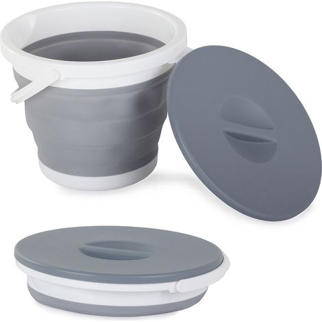 secchio pieghevole in silicone con coperchio 5l 1548
