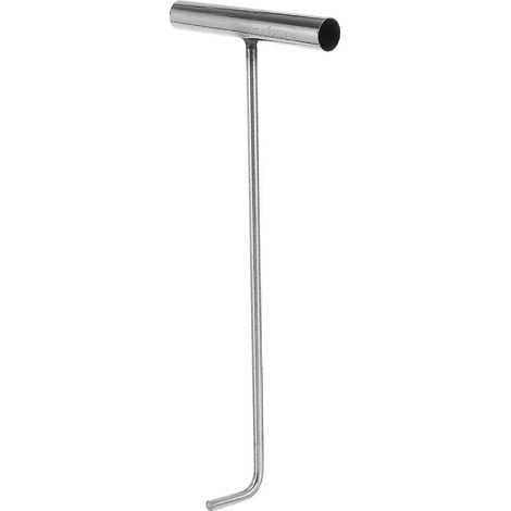 Crochet de levage de regard en acier inoxydable en forme de T, outil de levage de regard-38X15.2X6CM-Silver (1/4)