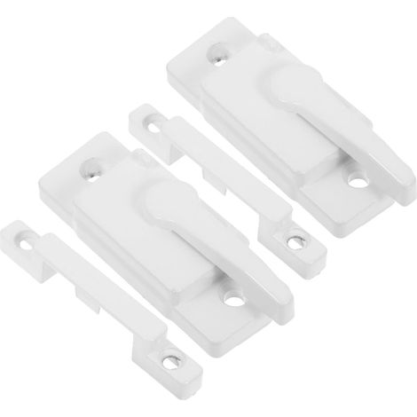 Lot de 2 sets de Verrous à Came Blancs pour Fenêtres Coulissantes Verticales et Horizontales Verrou de Sécurité en Alliage de Zinc Compatible Portes et Fenêtres Anciennes