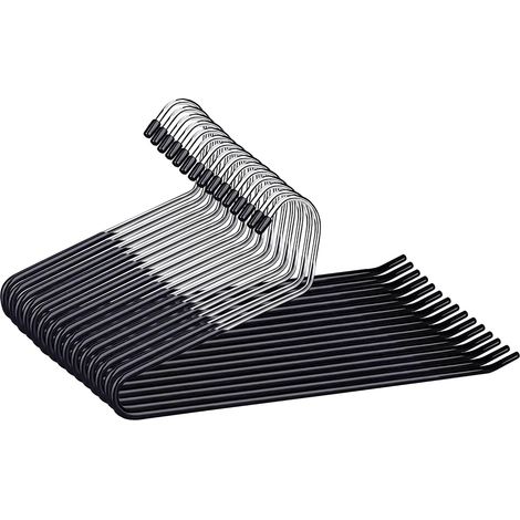 Lot de 15 Cintres pour Pantalons, Métal Chromé, Revêtement Antidérapant, Rangement Jeans (1/5)