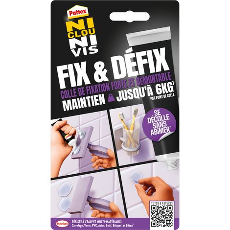 Fix & Defix Tube 44g – Pattex, Kleber ohne Nagel und Schraube