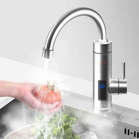 Robinet Électrique Сhauffe-Eau Instantané 220 V 3000W Robinet Électrique pour Cuisine Jardin Salle de bain (1/4)