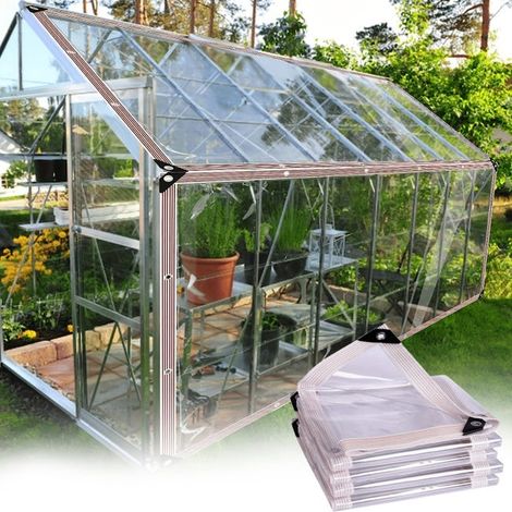 royaluxe - Bâche transparente imperméable polyvalente avec œillets, couverture extérieure résistante à la pluie pour jardin, patio, camping, serre, 2 m x 3 m (1/5)