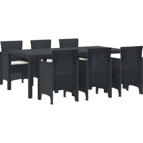 vidaXL Garten Essgruppe 7 pcs Anthrazit Polypropylen (1/5)