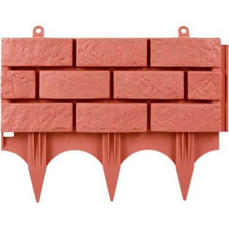 Grillage de Jardin en Plastique Faux Briques Rouge 44x32cm 1 Panneau Bordure Moderne Flexible et Léger pour Plates-bandes Allées Pelouse (1/5)