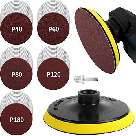 50 Disques De Ponçage 125mm Filetage M14 Pour Meuleuse D angle Grain 40 60 80 120 180 Abrasifs Plateau Polissage Dérouillage (1/2)