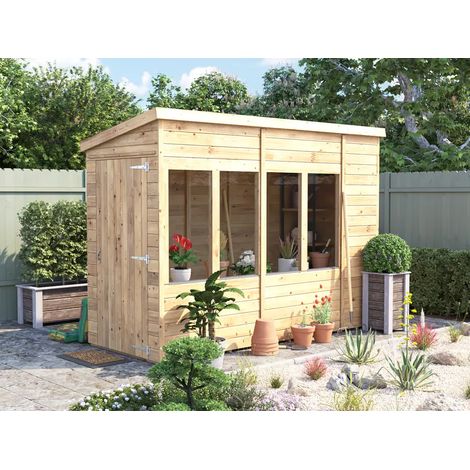 Dunster House Potting Shed Pent Roof W4' x D10' (W1.2 x D3.0m) Overlord Modular (1/5)