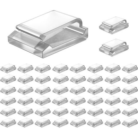 Organizador de cables, 60 clips para cables, Autoadhesivos, Ajustables, Clips de acrílico, bridas para cables, 1,6  1,3  0,29 cm (1/5)