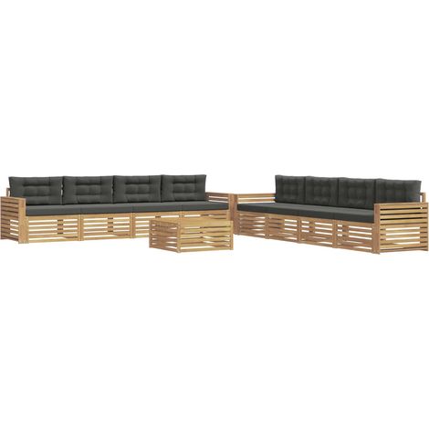 Outdoor Sofa Set 9 pcs White and Anthracite vidaXL (1/5)